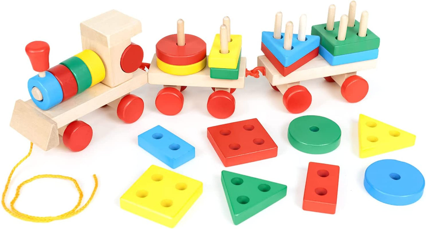 Best Seller Wooden Building Block Train Project Montessori