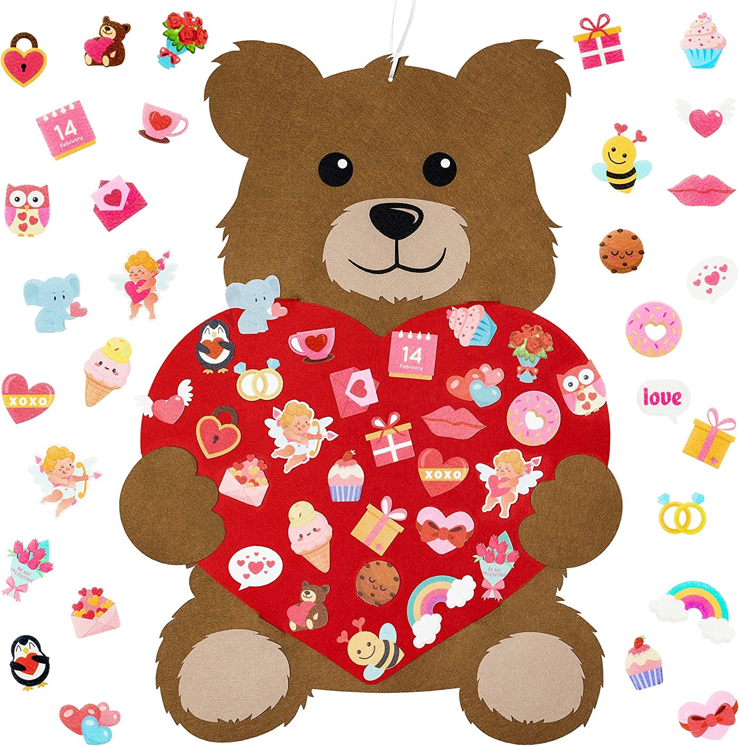 Montessori Valentine's  Day Felt Bear